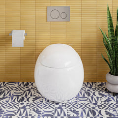 Back to Wall Toilet, Plaisir, Round Bowl with Dual Flush