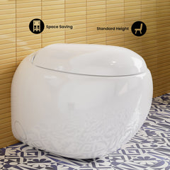 Back to Wall Toilet, Plaisir, Round Bowl with Dual Flush