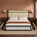 Clay room | Straight-on view against a clay wall with brass sconces, dark nightstands, and the paneled bed