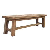 Backless Dining Bench in Recycled Teak, 63 Inch Wide, Unfinished
