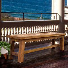 Backless Dining Bench in Recycled Teak, 63 Inch Wide, Unfinished