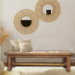 Backless Dining Bench in Recycled Teak, 63 Inch Wide, Unfinished