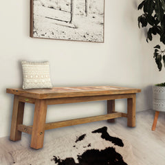 Backless Dining Bench in Recycled Teak, 63 Inch Wide, Unfinished