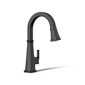 Riff Pull-Down Kitchen Sink Faucet with Three-Function Sprayhead, Single-Handle Kitchen Faucet in Matte Black
