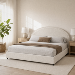 Room 2 angle | Corner view showing the bed and matching bedside storage