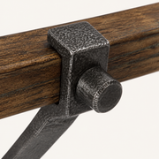 Hardware | close view of the forged strap bolted into the oak ring