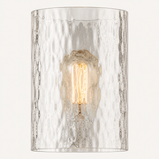Glass | close view of the hammered glass cylinder shade