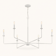 Front | studio front of the white arms, candle sockets, and chain