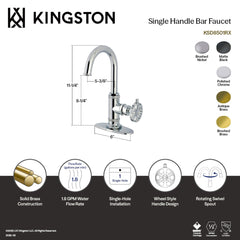 Bar Faucet, Belknap, Single-Handle, 1-Hole Deck Mount, Brushed Nickel