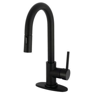 Bar Faucet, Concord, One-Handle with Pull Down Sprayer in Matte Black