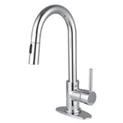 Bar Faucet, Concord, Single Handle with Pull-Down Sprayer in Polished Chrome