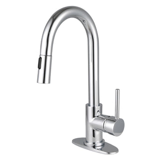 Bar Faucet, Concord, Single Handle with Pull-Down Sprayer in Polished Chrome