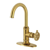 Bar Faucet, Fuller, Single-Handle, 1-Hole Deck Mount, Brushed Brass