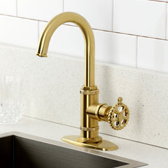 Bar Faucet, Fuller, Single-Handle, 1-Hole Deck Mount, Brushed Brass