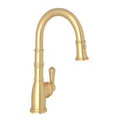 Bar Faucet, Georgian Era, Pull-Down, Single Handle, Brass, English Gold