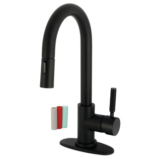 Bar Faucet, Kaiser, One-Handle with Pull Down Sprayer in Matte Black