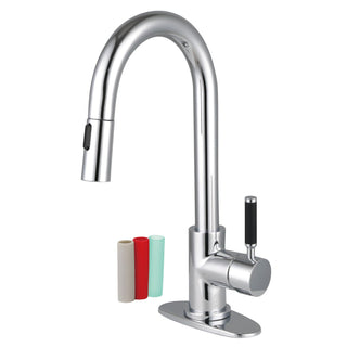 Bar Faucet, Kaiser, One-Handle with Pull Down Sprayer in Polished Chrome