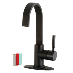 Bar Faucet, Kaiser with One Handle and 1-Hole Deck Mount in Matte Black