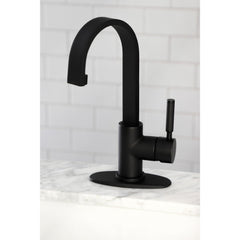 Bar Faucet, Kaiser with One Handle and 1-Hole Deck Mount in Matte Black