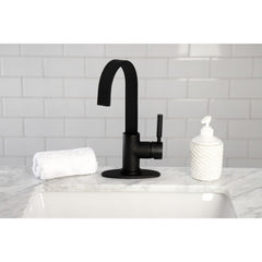 Bar Faucet, Kaiser with One Handle and 1-Hole Deck Mount in Matte Black