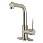 Bar Faucet, New York, Single-Handle Pull-Out Sprayer in Brushed Nickel