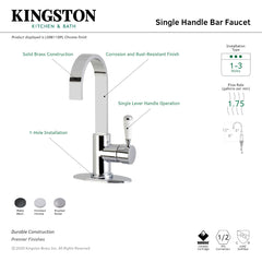 Bar Faucet, Sona, One-Handle 1-Hole in Brushed Nickel