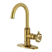 Bar Faucet, Webb, Single-Handle, 1-Hole, Deck Mount, Brushed Brass