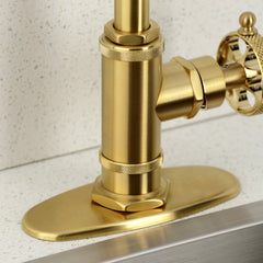 Bar Faucet, Webb, Single-Handle, 1-Hole, Deck Mount, Brushed Brass