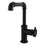 Bar Faucet, Wendell, One-Handle with Knurled Handle in Matte Black