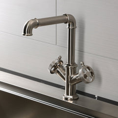 Bar Faucet, Wendell, Two-Handle Deck Mount in Brushed Nickel
