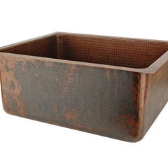Bar Prep Sink, Hammered Copper, Single Basin, Undermount, Oil Rubbed Bronze