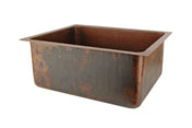 Undermount Copper Bar Sink, Hammered, Single Basin in Oil Rubbed Bronze