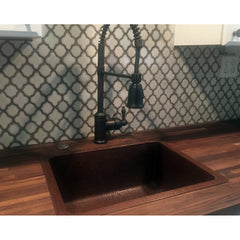 Bar Prep Sink, Hammered Copper, Single Basin, Undermount, Oil Rubbed Bronze