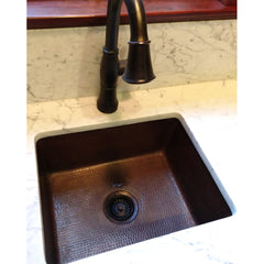 Bar Prep Sink, Hammered Copper, Single Basin, Undermount, Oil Rubbed Bronze