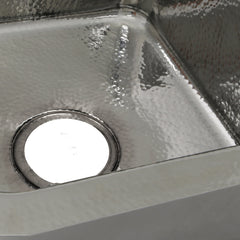 Bar Sink, Brightwork, Dual-Mount, Square, 16.5 In, Hammered Stainless Steel