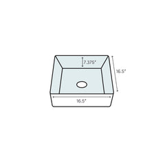 Bar Sink, Brightwork, Dual-Mount, Square, 16.5 In, Hammered Stainless Steel