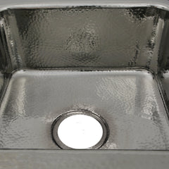 Bar Sink, Brightwork, Dual-Mount, Square, 16.5 In, Hammered Stainless Steel