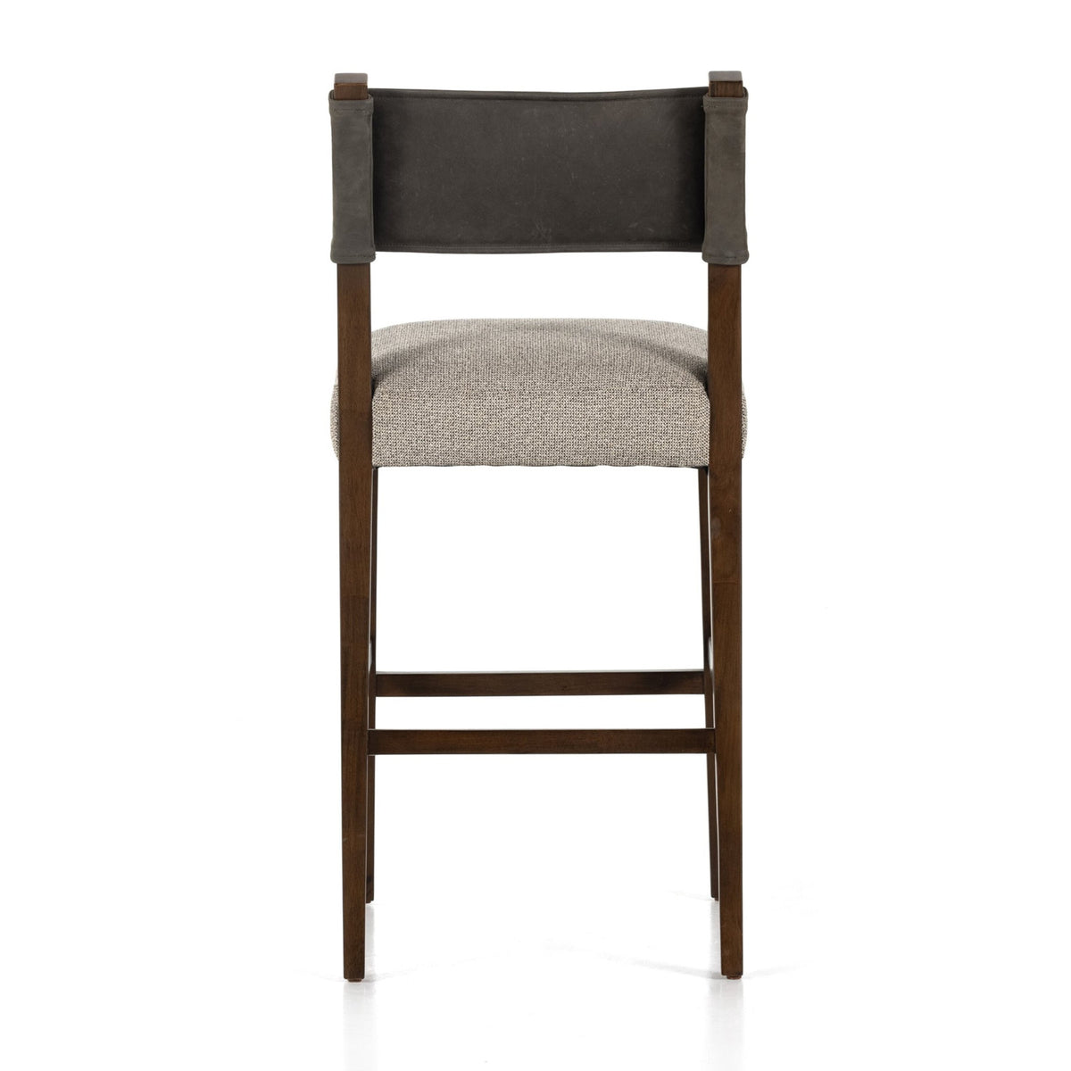Bar Stool, 29.92 in Seat Height, Charcoal Upholstery with Antique Sable Wood Base