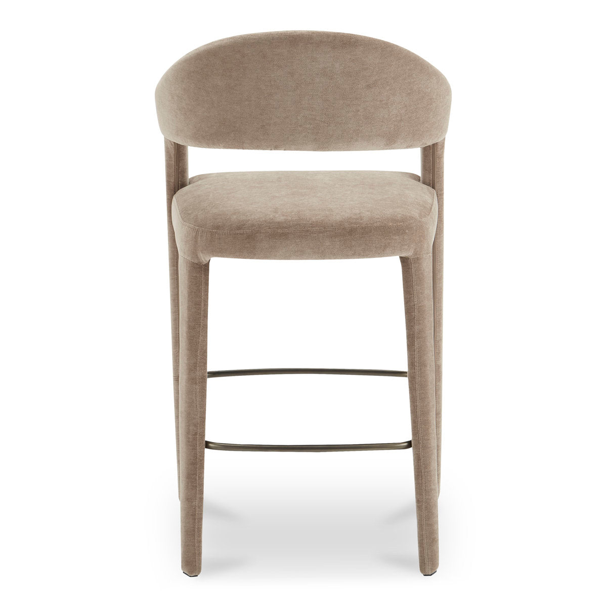 Bar Stool, 30.3 in Seat Height, Camel Upholstery with Iron Frame