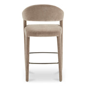 Bar Stool, 30.3 in Seat Height, Camel Upholstery with Iron Frame