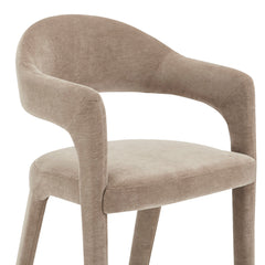 Bar Stool, 30.3 in Seat Height, Camel Upholstery with Iron Frame