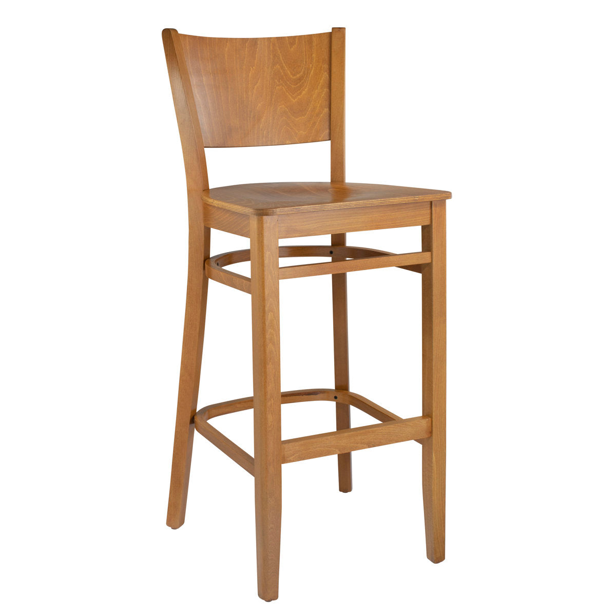 Bar Stool, 30 in Seat Height, Cherry Solid Wood with Full Back