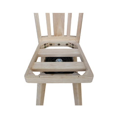 Bar Stool, 30 in Seat Height, Unfinished Solid Rubberwood with Slat Back