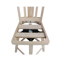 Bar Stool, 30 in Seat Height, Unfinished Solid Rubberwood with Slat Back