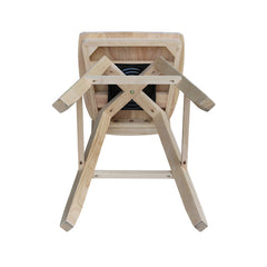 Bar Stool, 30 in Seat Height, Unfinished Solid Rubberwood with Slat Back