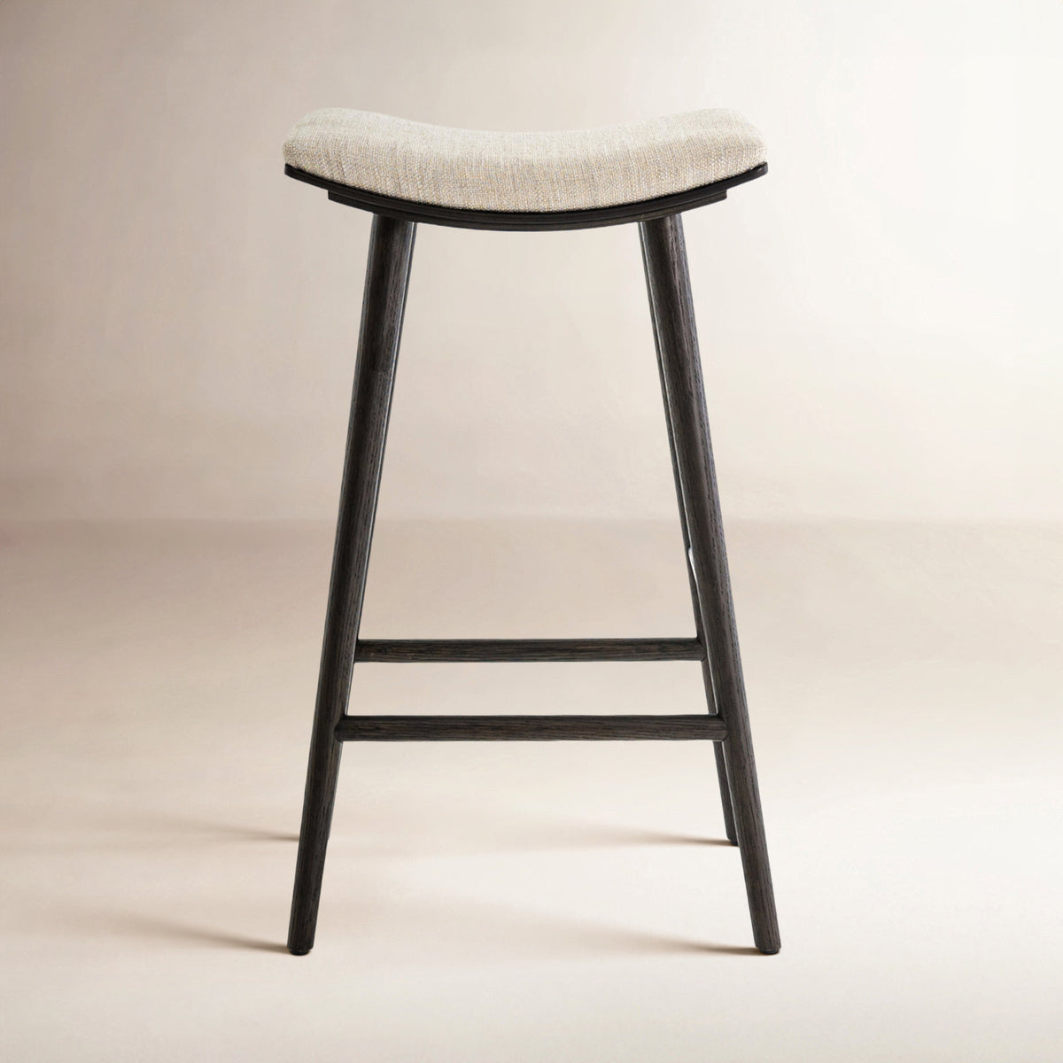 Bar Stool, 30 in Seat Height, Upholstered Fabric Seat with Solid Wood Frame