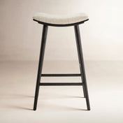 Bar Stool, 30 in Seat Height, Upholstered Fabric Seat with Solid Wood Frame