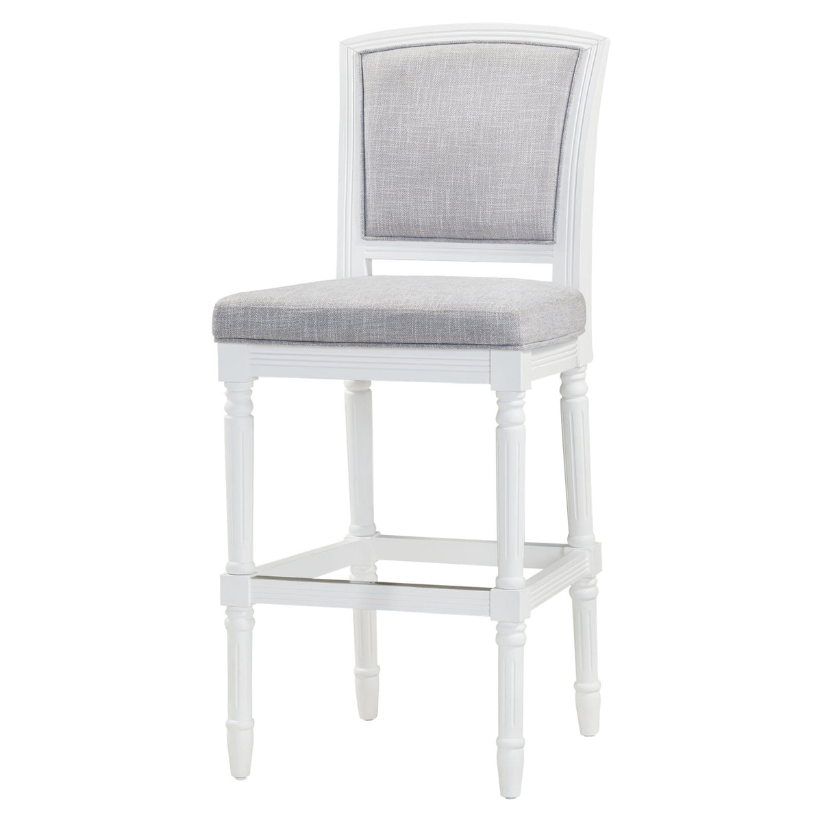 Bar Stool, 31 in Seat Height, Upholstered Rubberwood with Footrest