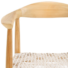Bar Stool, Upholstered Seat, Low Back, 29 Inch Seat Height, White and Brown
