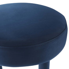 Bar Stool with 30 in Seat Height in Midnight Blue Boucle